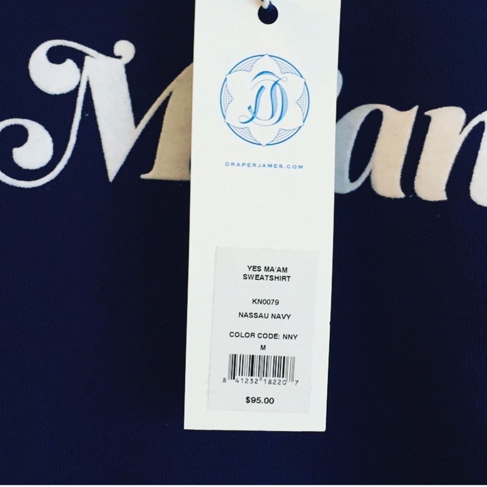NWTs Draper James “Yes Ma’am” French Navy Sweater - Picture 3 of 3